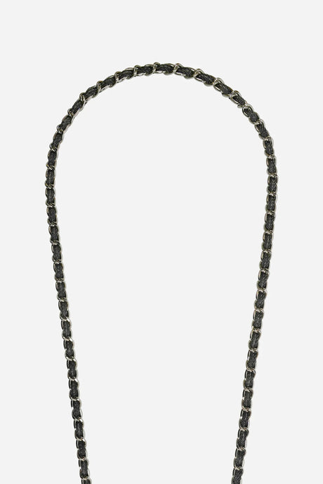 Cali Metal Silver and Black Jean Long Chain 120 cm