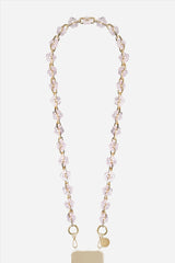 Cassy Long Chain with Transparent Pink Flowers 120 cm