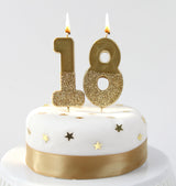 We Heart Birthdays Gold Glitter Number Candle 1