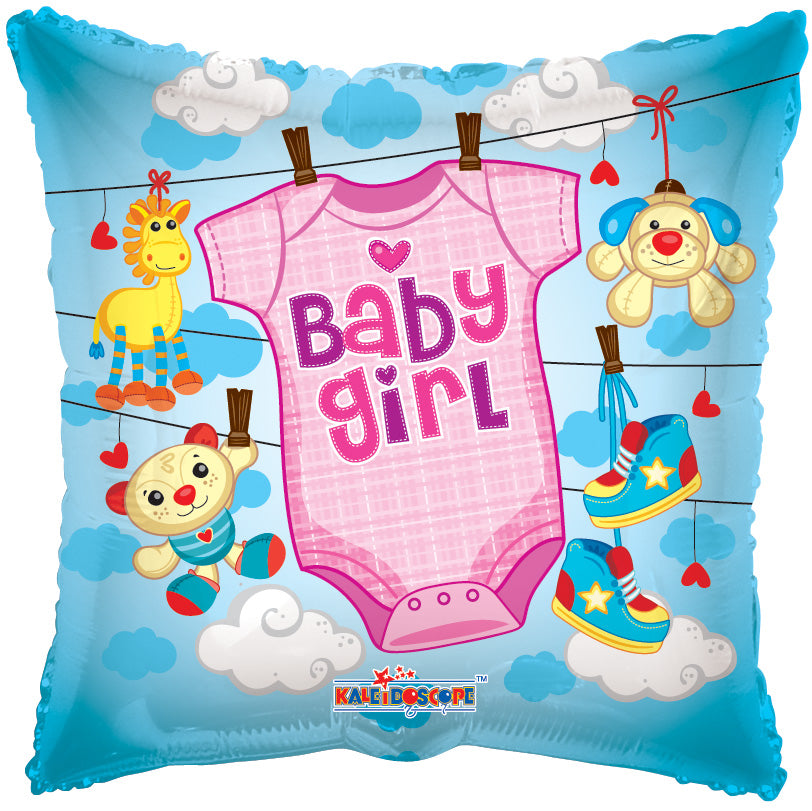 Baby Girl Clothes Foil Balloon 18"