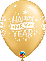 Happy New Year Confetti Latex Balloon 11"