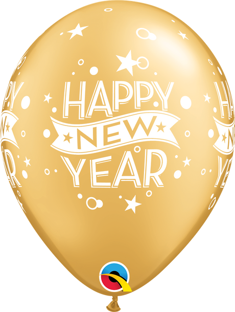 Happy New Year Confetti Latex Balloon 11"