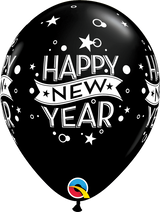 Happy New Year Confetti Latex Balloon 11"