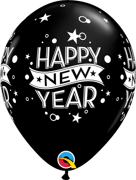 Happy New Year Confetti Latex Balloon 11"