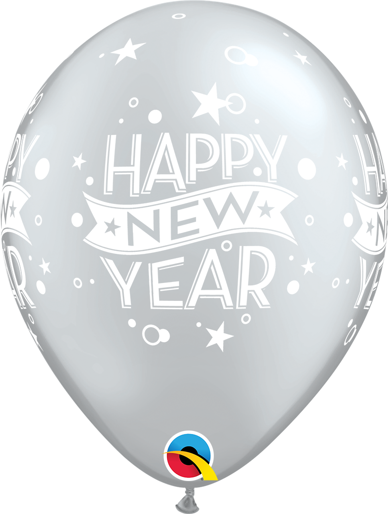 Happy New Year Confetti Latex Balloon 11"