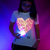 Interactive Glow In The Dark T-Shirt - Pink Heart