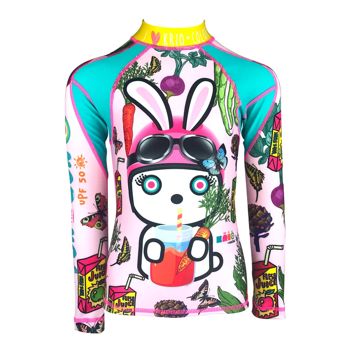 Bunny Veggies Rashguard Set with Shorts