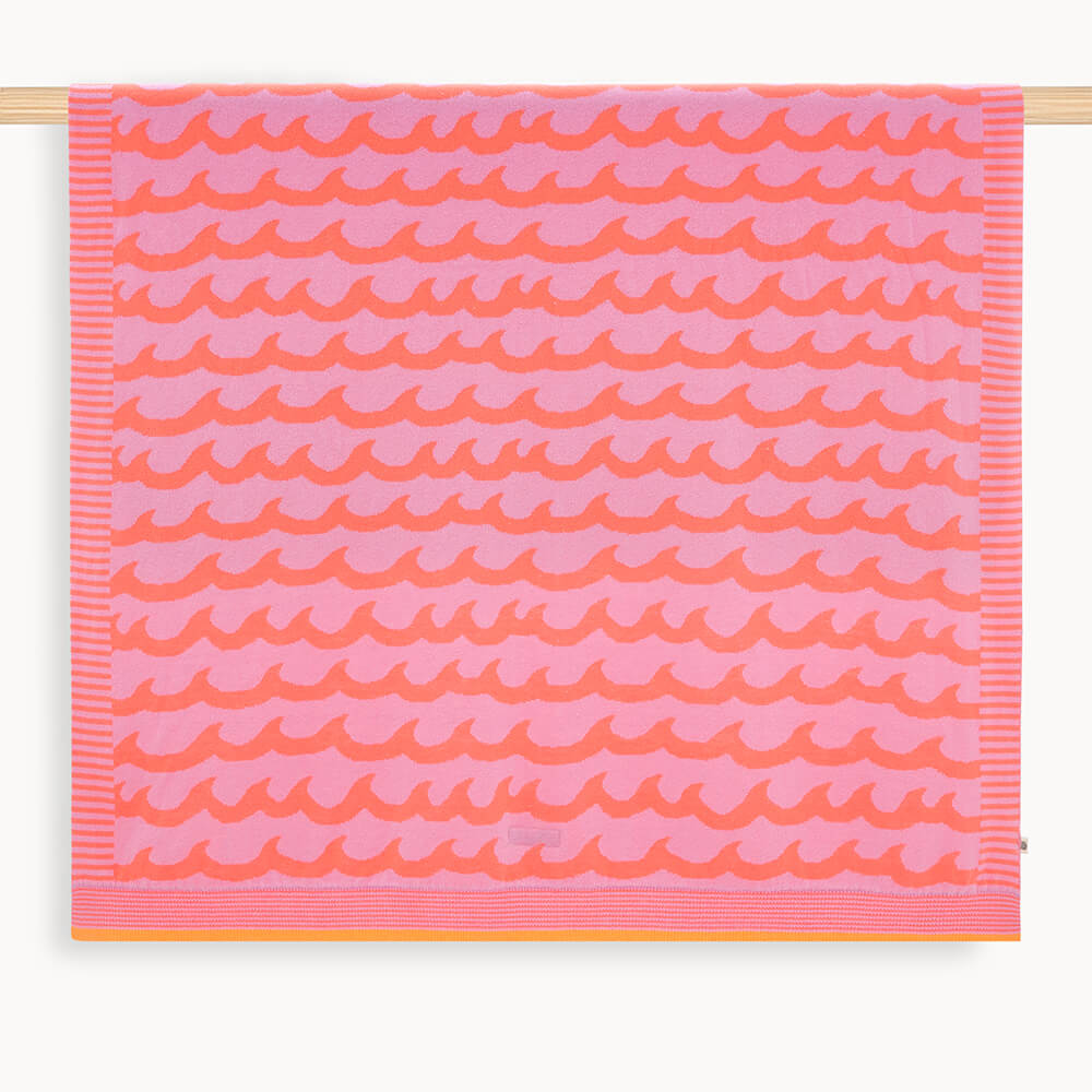 Gale - Pink Waves Baby Blanket