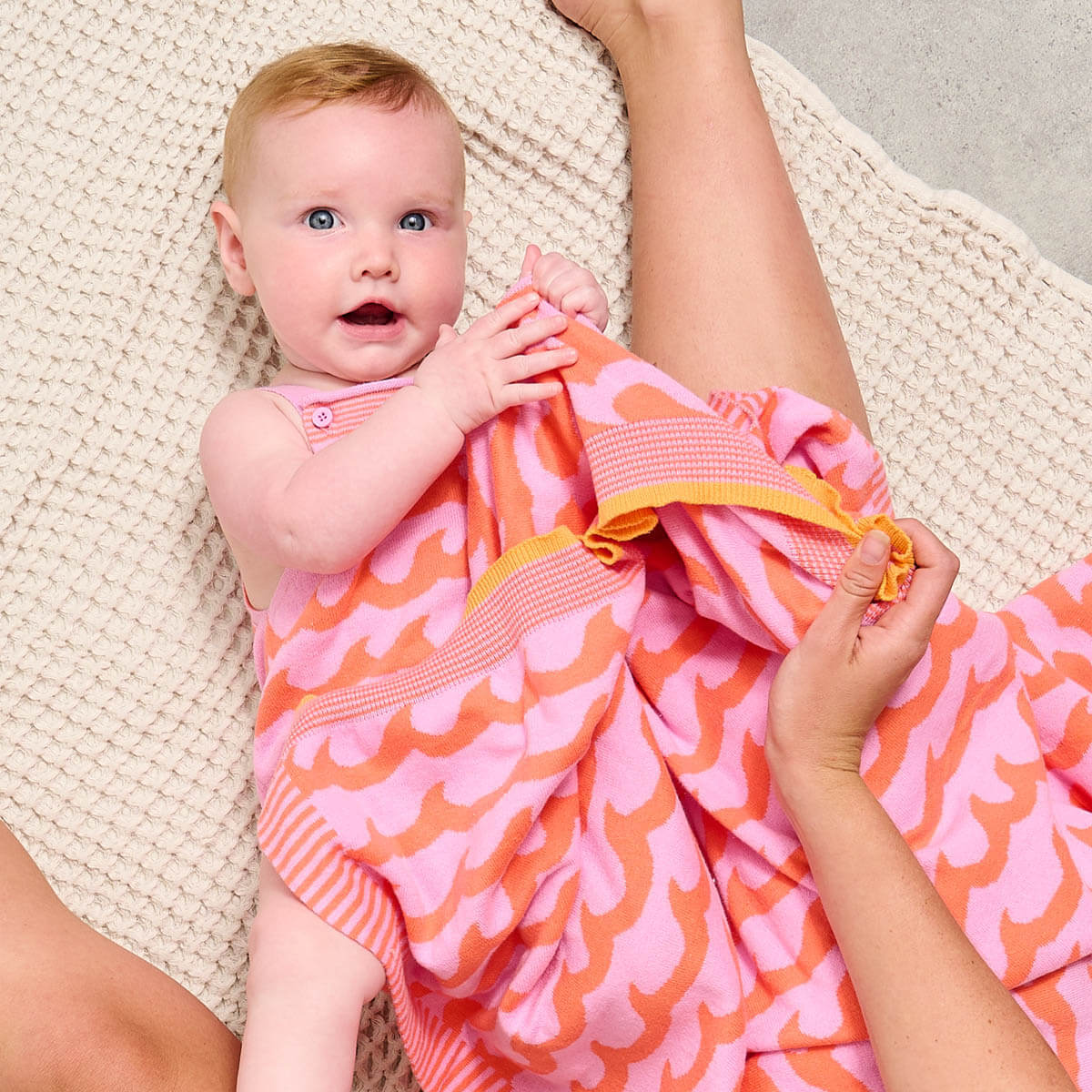 Gale - Pink Waves Baby Blanket