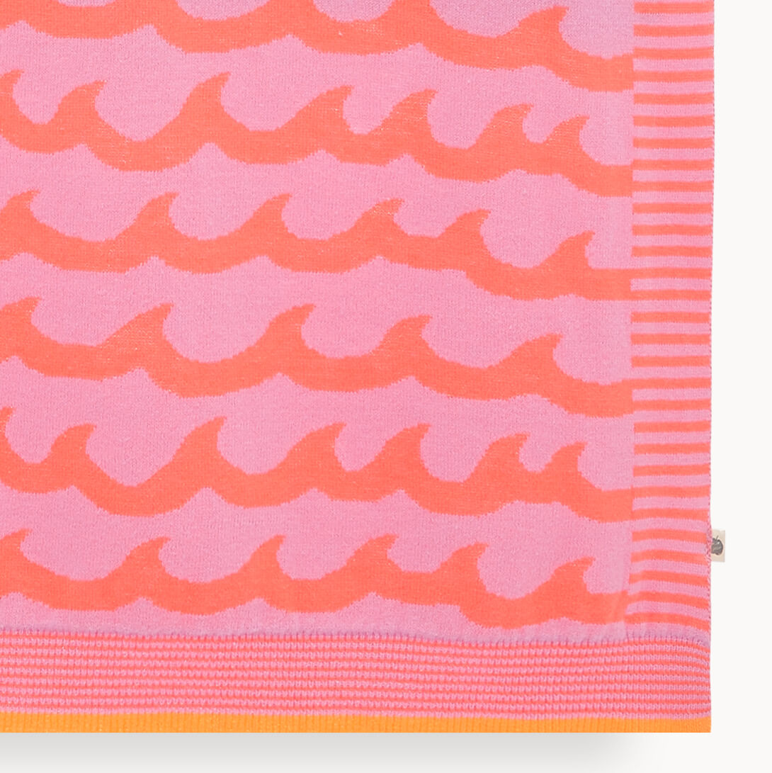 Gale - Pink Waves Baby Blanket