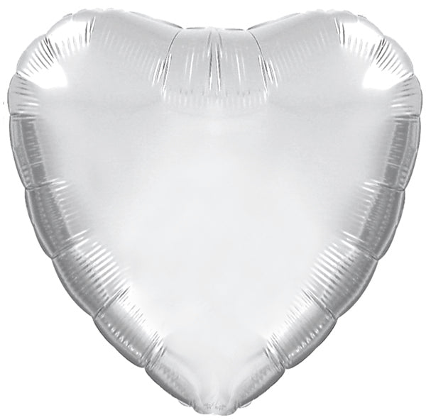 18" Platinum Silver Foil Heart