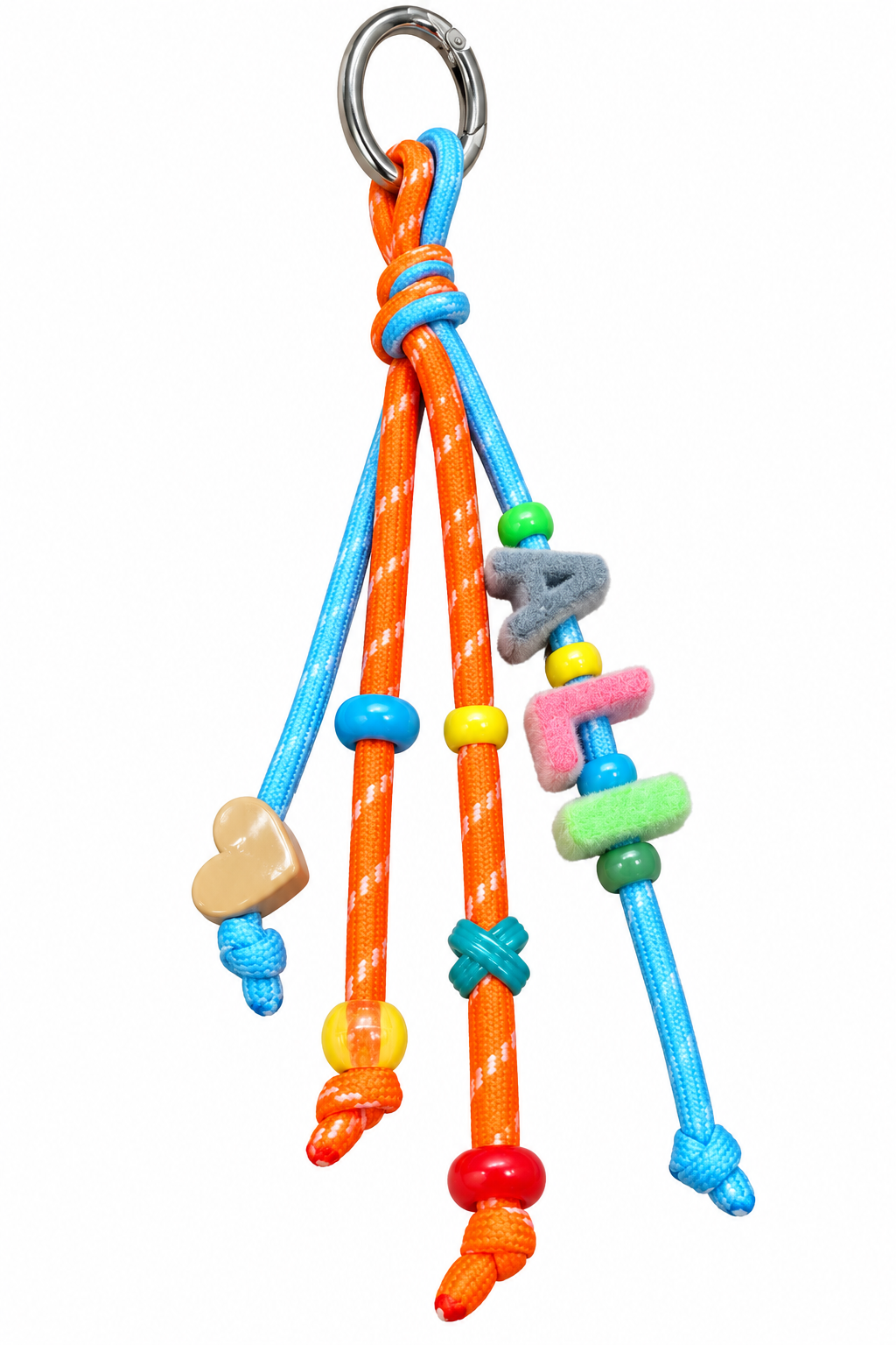 Personalised Keychain on Paracord - Orange/Blue