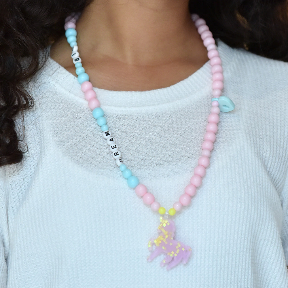 Dream Big Unicorn Beads Necklace With Details