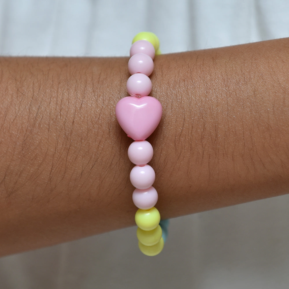 Heart Mixed Colors Beads Bracelet