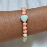 Heart Mixed Colors Beads Bracelet