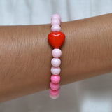 Heart Mixed Colors Beads Bracelet