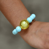 Blue Bracelet With Chunky Disco Ball Bead