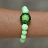 Mint Bracelet With Chunky Disco Ball Bead