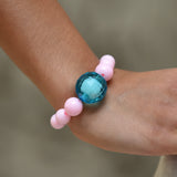 Pink Bracelet With Chunky Disco Ball Bead