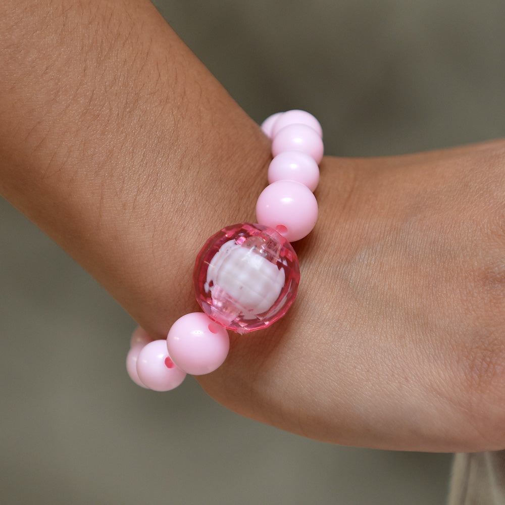 Pink Bracelet With Chunky Disco Ball Bead