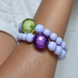 Purple Bracelet With Chunky Disco Ball Bead