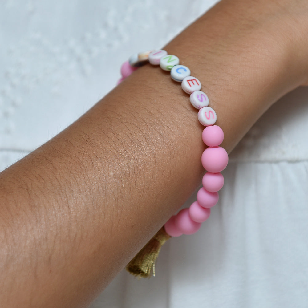 Princess Matte Beads With Tassels Bracelet