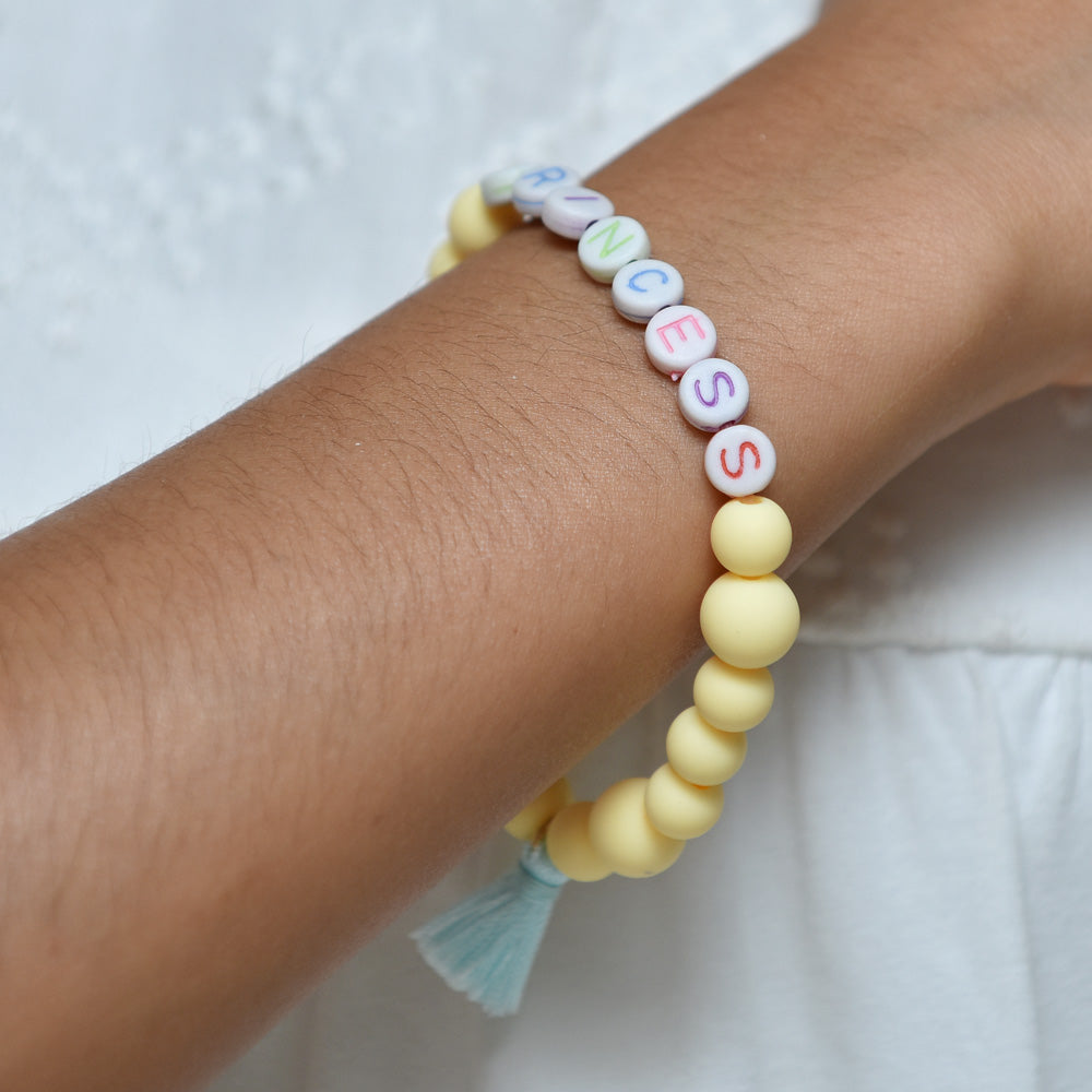 Princess Matte Beads With Tassels Bracelet