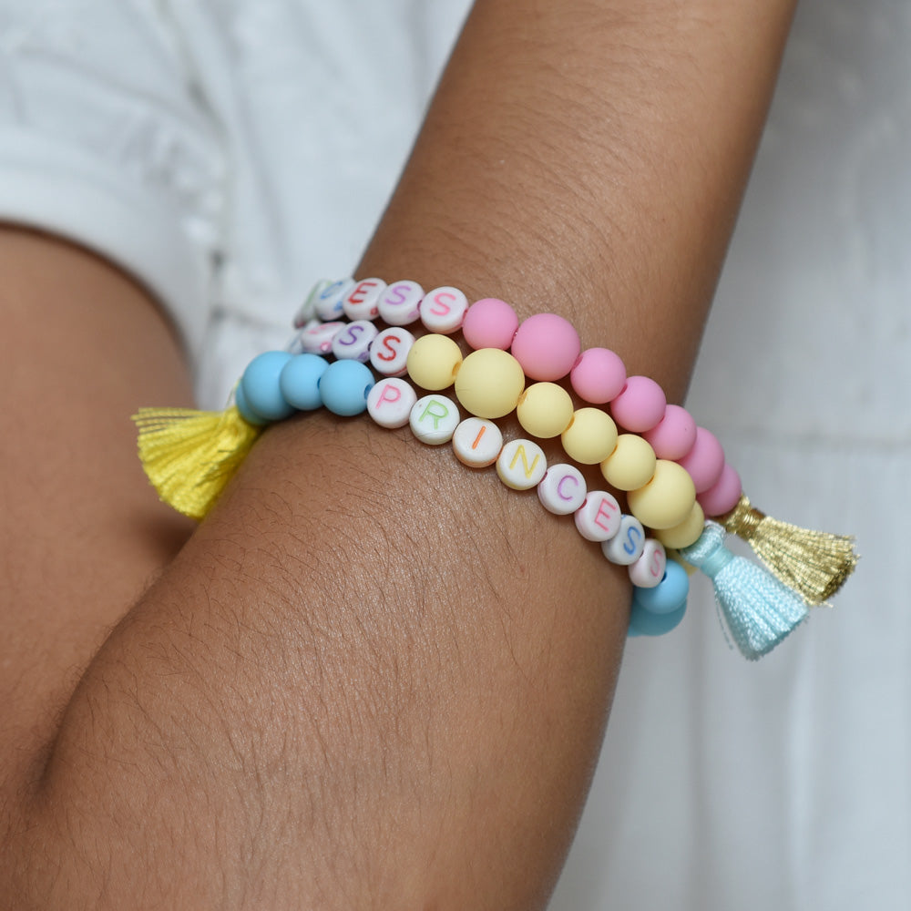 Princess Matte Beads With Tassels Bracelet