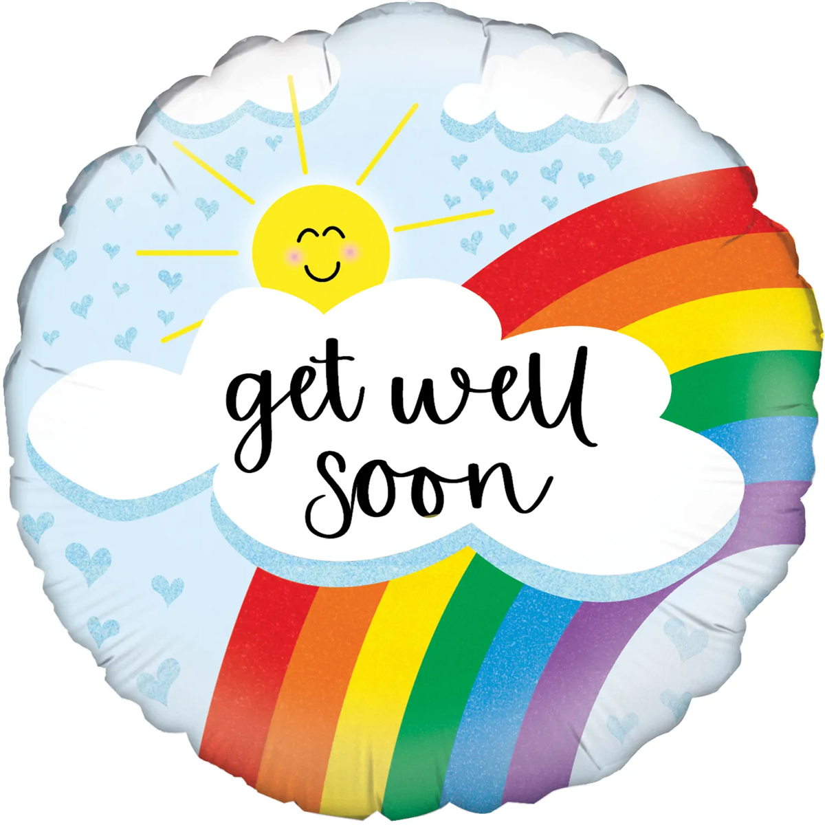 18" Get Well Soon Rainbow Foil Balloon