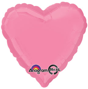 Bright Bubble Gum Heart Foil Balloon 18"