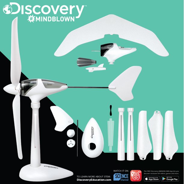 Discovery #Mindblown Wind Turbine Glider Kit, STEM Science Experiment for Kids