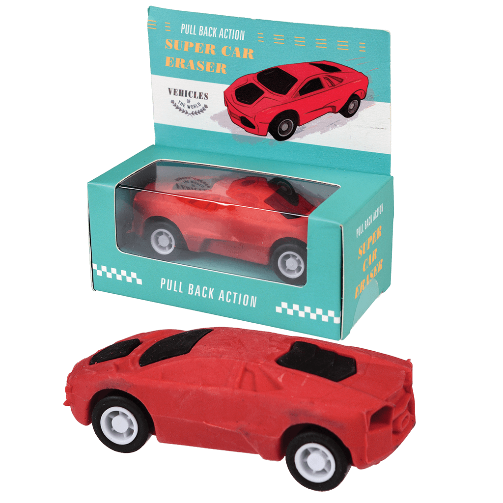 Red Pull Back Super Car Eraser