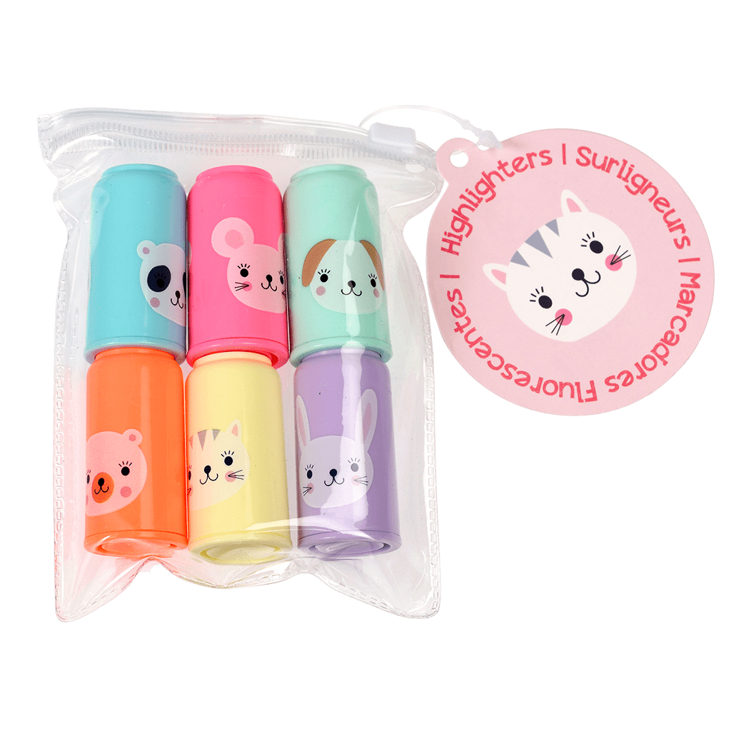 Mini Animal Highlighters (pack Of 6)