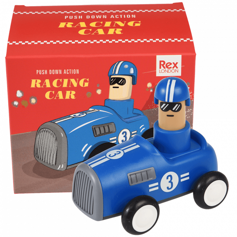 Push Down Action Racing Car Blue