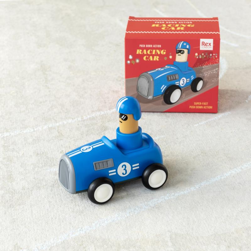 Push Down Action Racing Car Blue