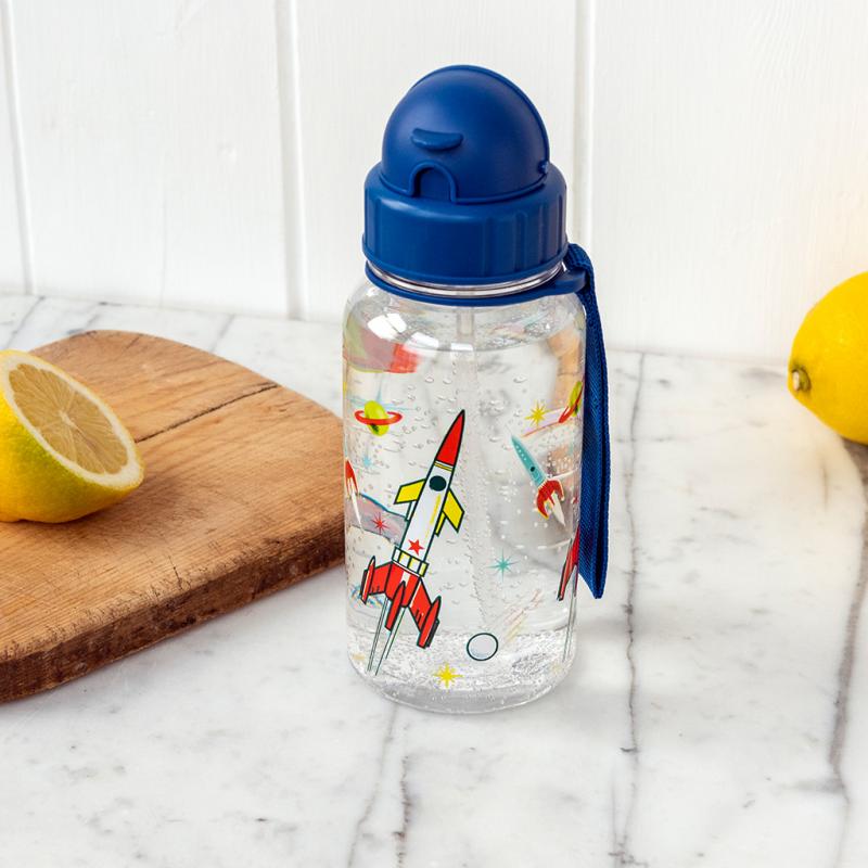 Clear Space Age Kids Water Bottle 500ml