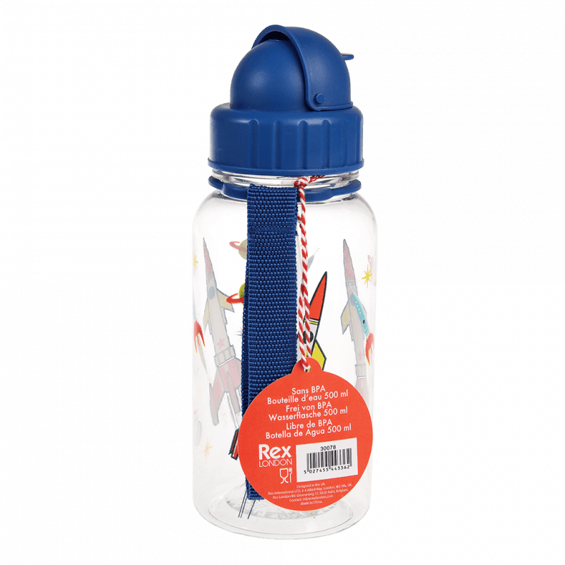 Clear Space Age Kids Water Bottle 500ml