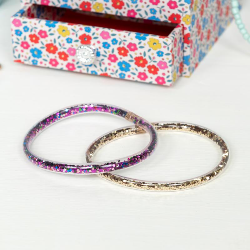 Children's glitter bracelets (set of two)- Fairies in the Garden