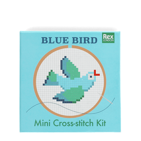 Mini cross-stitch kit - Blue bird