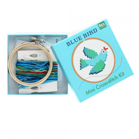 Mini cross-stitch kit - Blue bird