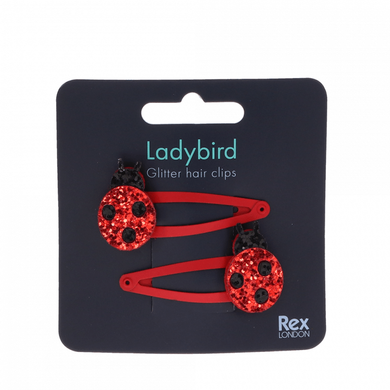 Glitter hair clips (set of 2) - Ladybird