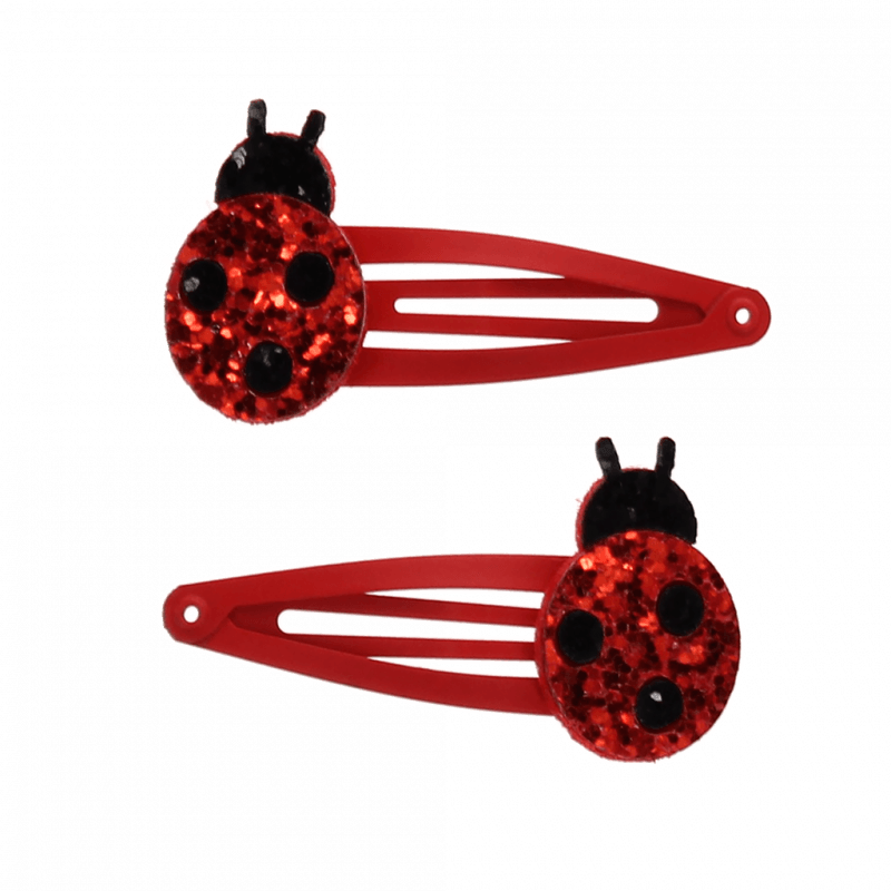 Glitter hair clips (set of 2) - Ladybird