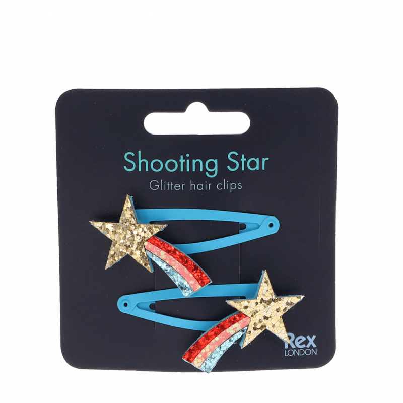 Glitter hair clips (set of 2) - Shooting Star