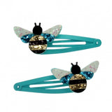 Glitter hair clips (set of 2) - Bumblebee