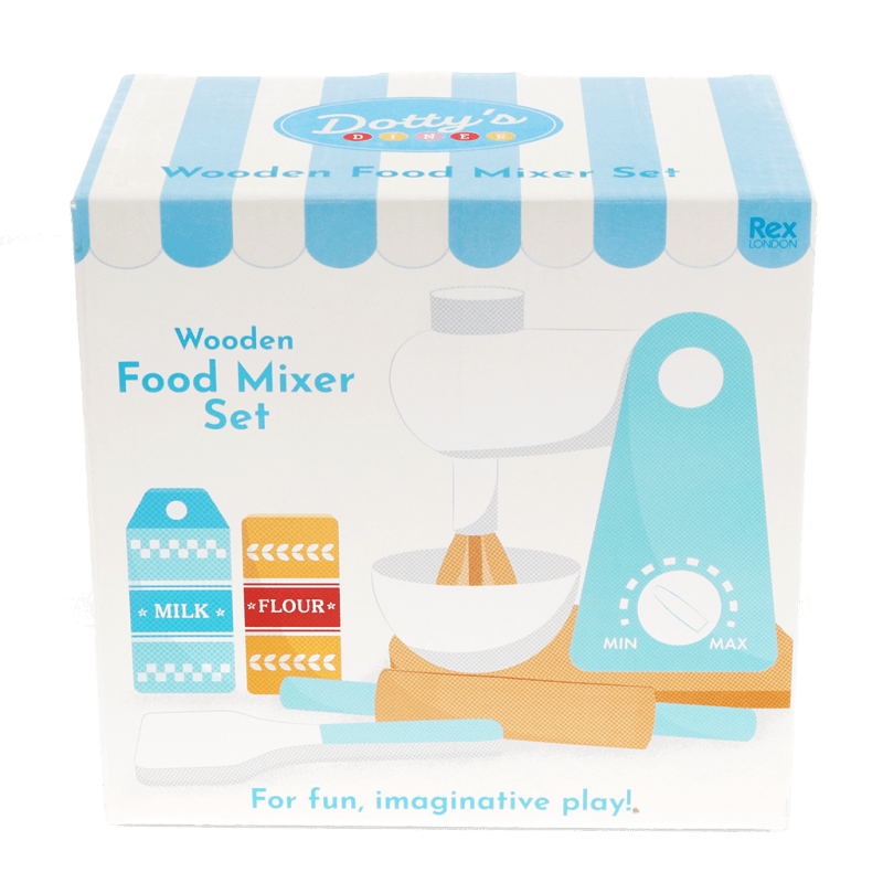 Wooden toy Mixer playset