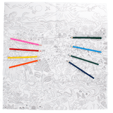 Large colouring poster with pencils - Baby Dinos