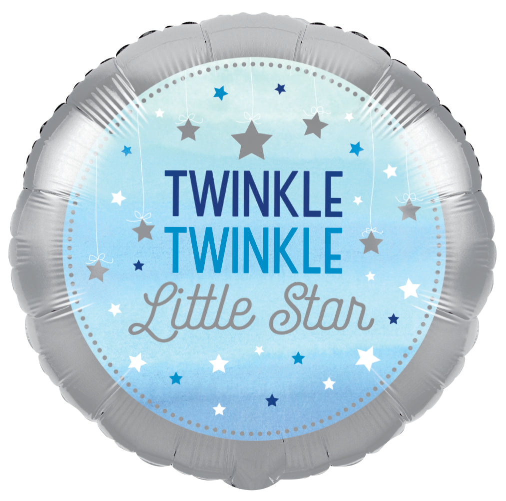 Twinkle Twinkle Little Star Blue Balloon 18"