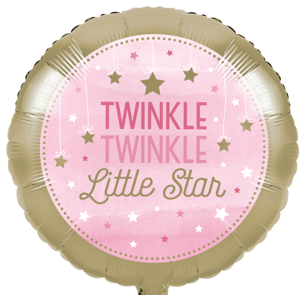 Twinkle Twinkle Little Star Pink Balloon 18"