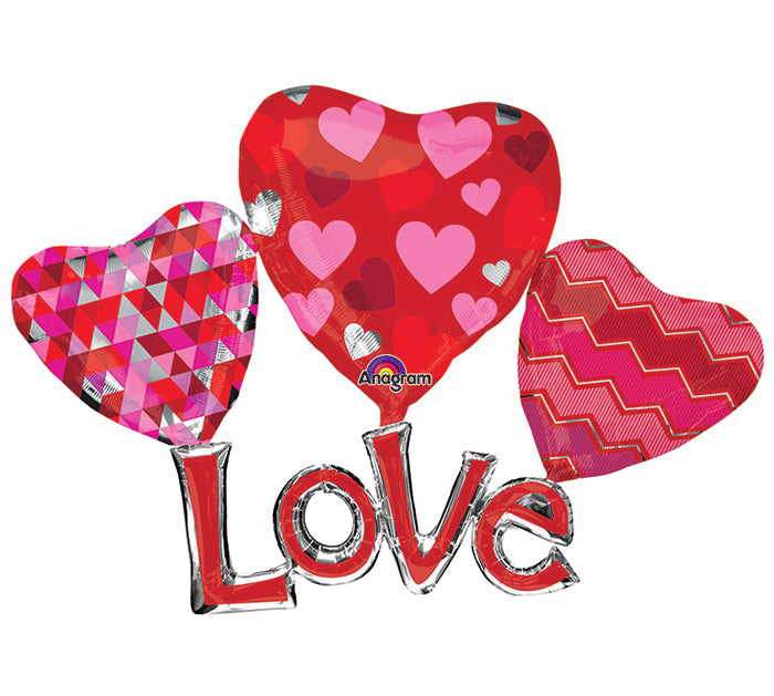 Multi Balloon Floating Love Foil Balloon 58"