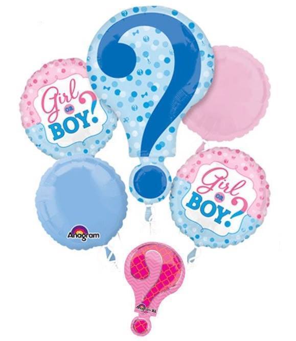 Gender Reveal Balloon Bouquet 5 pieces